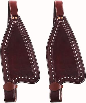 Horse Western Leather Replacement Saddle Fenders Mahogany 5204