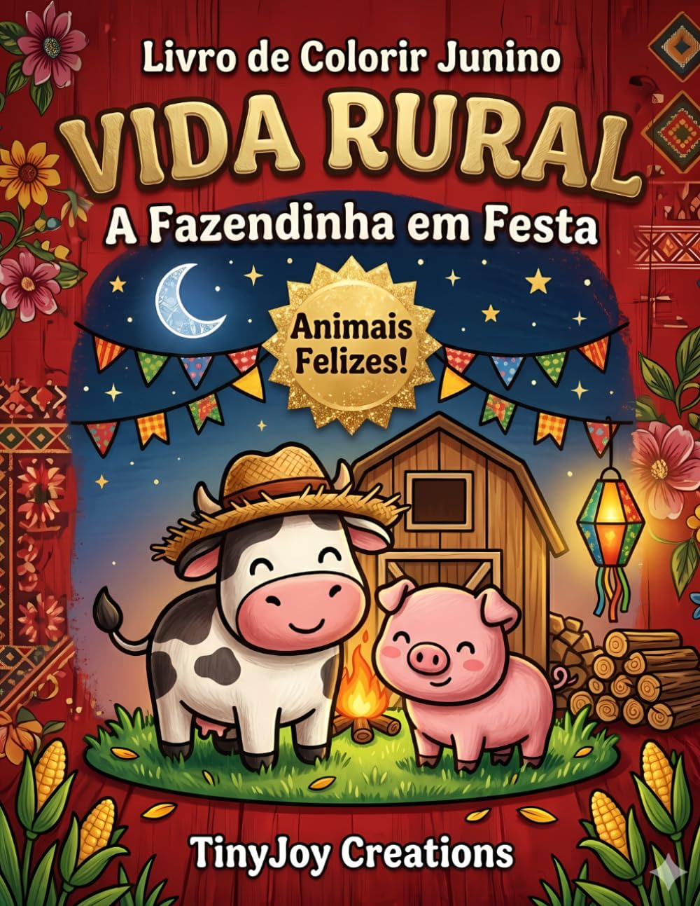 Livro de Colorir Vida Rural Festa Junina: A Fazendinha em Festa e os Animais do Campo (Coleção Festa Junina para Colorir (Temas e Cultura))