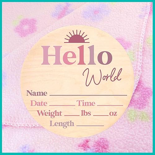 Miniatura 103 de Letrero de estadísticas de nacimiento para recién nacido, anuncio de nombre de bebé, accesorio de fotografía de Hello World Elephant Hospital