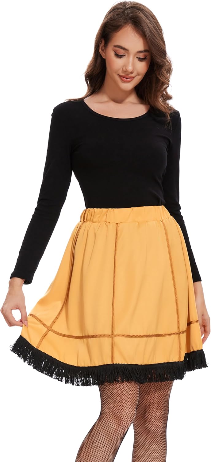 Adult Women Yellow Leg Style Lamp Skirt Sock Costume Christmas Halloween Cosplay