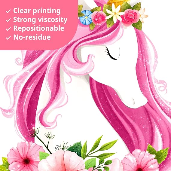 DECOWALL Large Unicorn Wall Stickers Rainbow Unicorn Peel and Stick Wall Decals for Girls Bedroom, Nursery & Kids Room Decor (SG2-2105)
