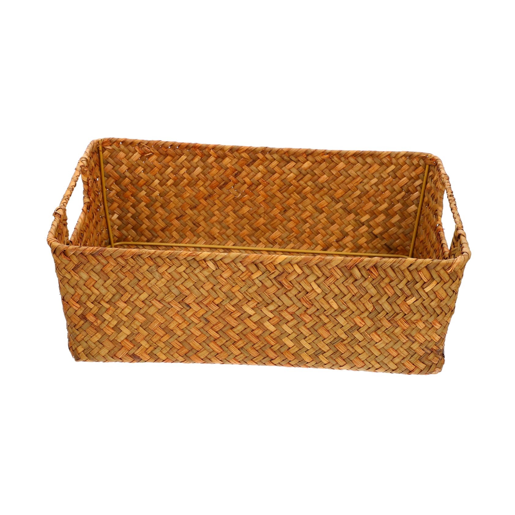 BEBEMOKO Kitchen Storage Box Woven Laundry Basket Decorative Baskets Basket for Fruit Potato Bread Candy Storage Basket Woven Basket Snack Containers Bread Storage Wicker Mat Grass Orange