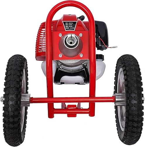 Miniatura 7 de TFCFL Cortacésped de gasolina de 49 cc de 2 tiempos, cortador de césped, herramienta de jardín multifunción para empujar a mano (49CC 2 tiempos)