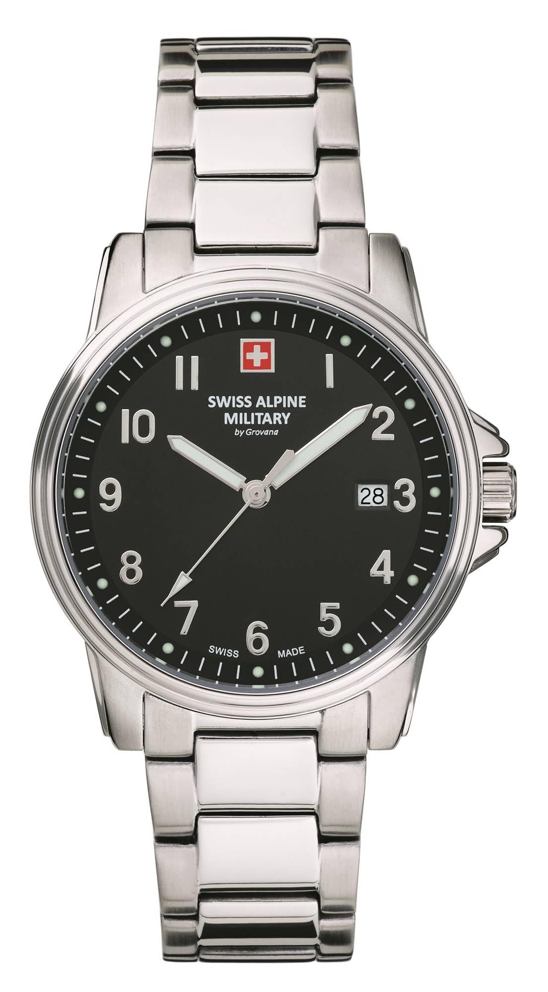 Swiss Alpine Military Orologio da uomo analogico al quarzo 7011.1 acciaio inossidabile