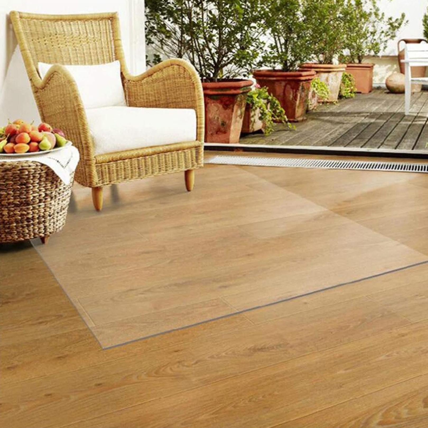 Robuste, große, transparente PVC-Schreibtischmatte, rutschfester Bodenschutz für Teppich und harte Böden (80 x 100 cm), transparente Schreibtischunterlage für Zuhause und Büro