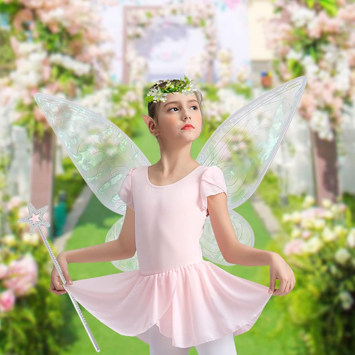 green emerald velvet dress Made to Order Set of Extra Large / Giant Fairy Wings (limited selection) main image 1