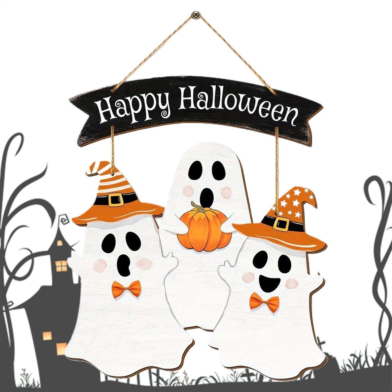 Cartel de madera para Halloween que soluciona la decoracion de tu oficina de forma facil