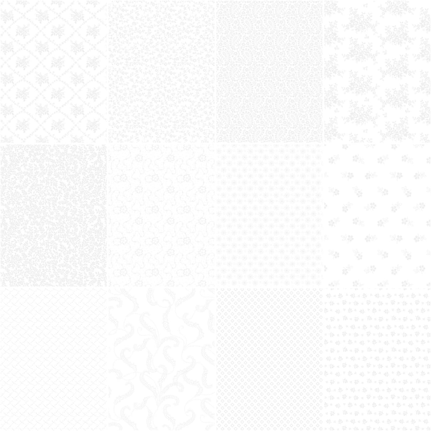 Kanvas Studio Classic Keepsakes White 10X10 Pack 42 10-inch Squares Layer Cake Benartex