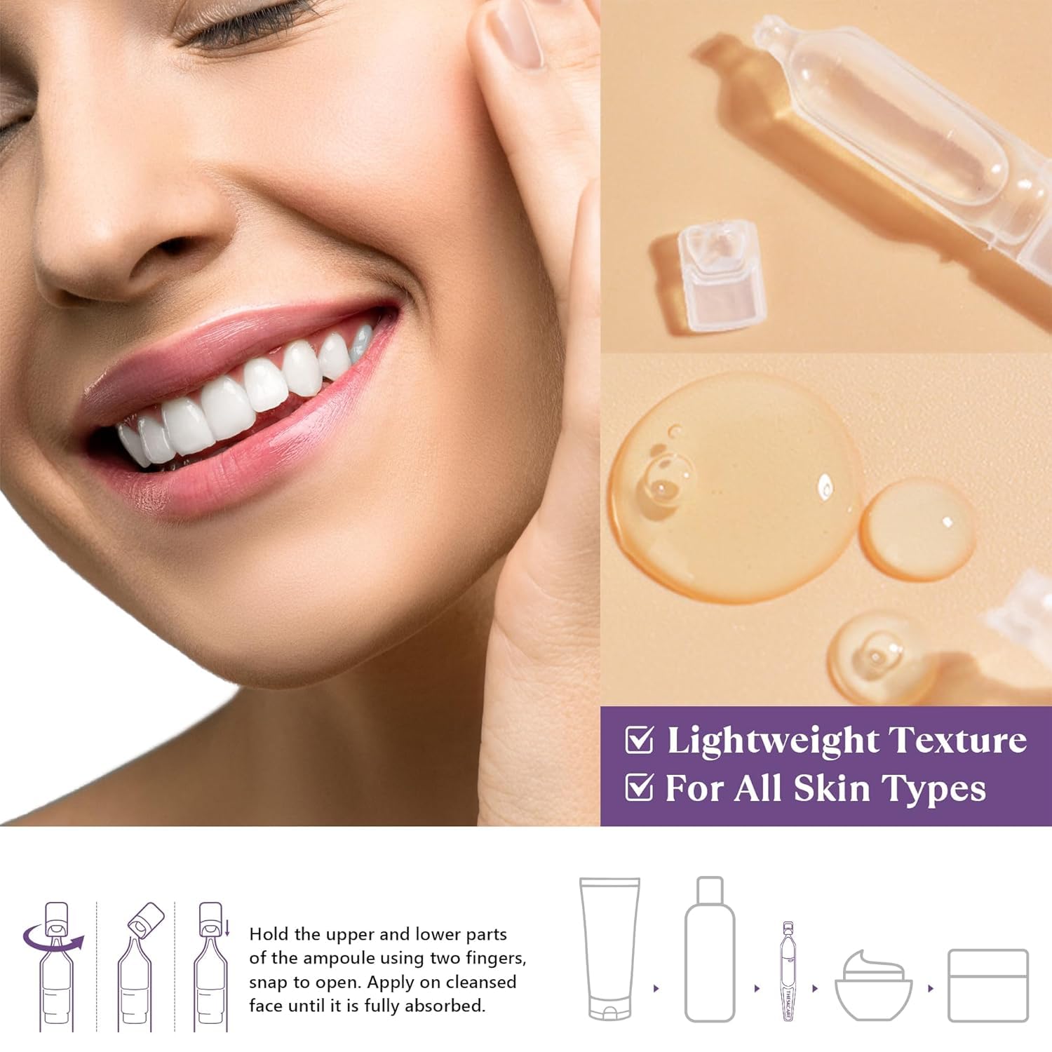 5% Tranexamic Acid Serum Ampoule for Face with Niacinamide,Kojic Acid & Alpha Arbutin,Skin Glowing Serum for Dark Spots,Even Out Skin Tone,30 Ampoules - Image 5