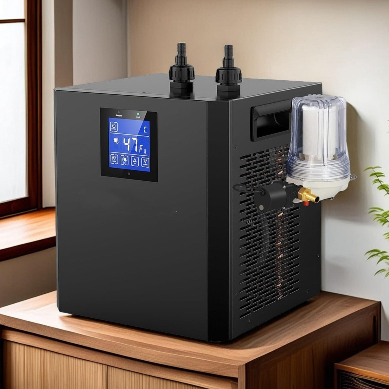 Yingtuwinh Cold Plunge Chiller for Tubs, Ice Bath Chiller with Filter and Water Pump, Insulated Hoses Improve Cooling Performance, Recovery Water Cooler for Athletes SingleWaterPump