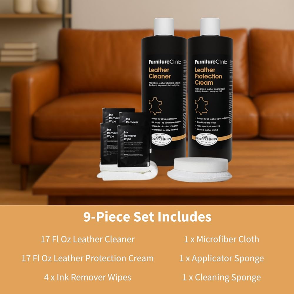 leather cleaning kit tan leather care products microfiber cloths leather conditioner