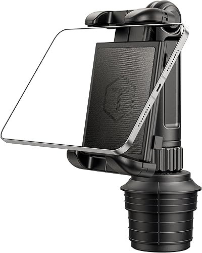 ToughTested Soporte para tablet Boom - Soporte para iPad y GPS de alta resistencia para portavasos - Brazo giratorio de 360, se adapta a tabletas de