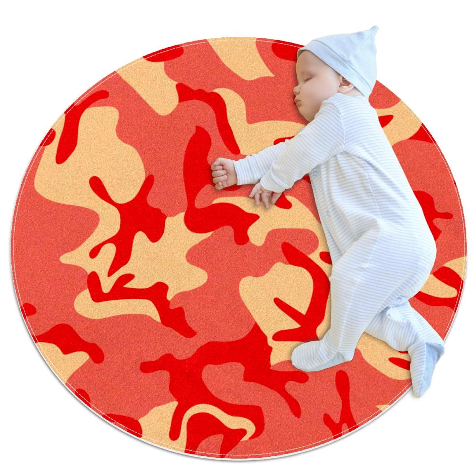 Petit tapis de salle de bain rond rose pour chambre d'enfant