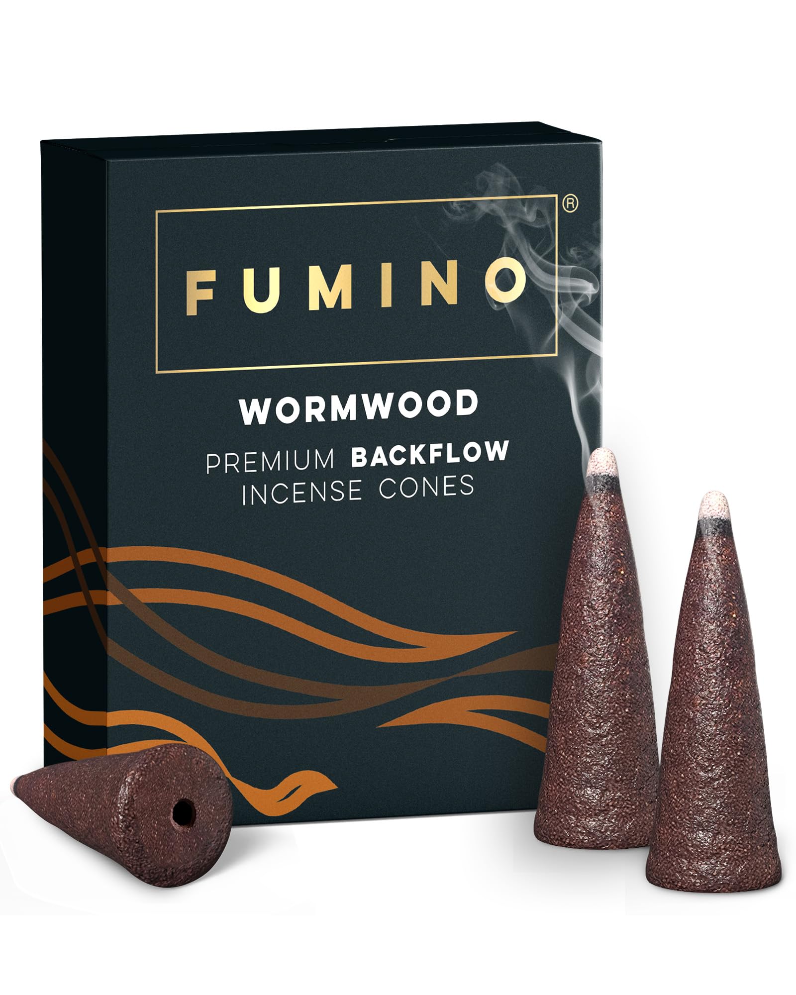 Fumino Black Fumino® Wormwood Fresh Backflow Incense Cones 15 Per Box Masala Agarbatti Joss Scent Fragrance For Relaxation And Meditation, Home And House Décor