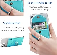 Vista 3 de Soporte de anillo RFID para teléfono celular - Soporte de billetera para iPhone, Android y todos los teléfonos inteligentes - Soporte adhesivo