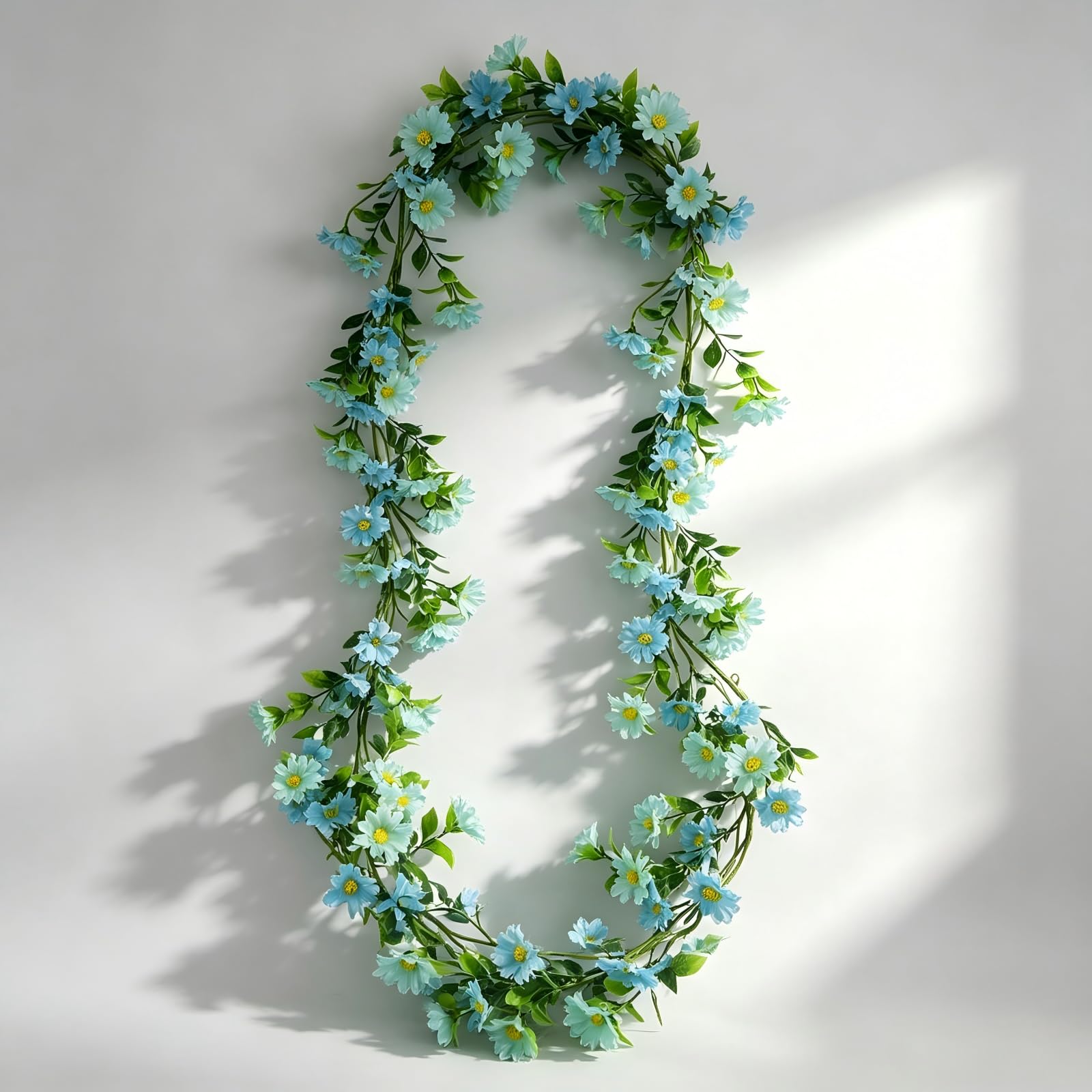 Tivleed Sky Blue Gerbera 2M Blue Daisy Flower Garland - Artificial Flowers For Wedding & Home Decor - Eco-Friendly Seamless Hanging Floral Decoration