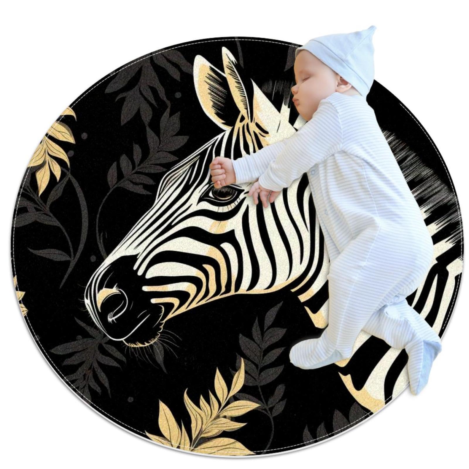 Tapis de salle de bain luxueux antidérapant au design zèbre doré