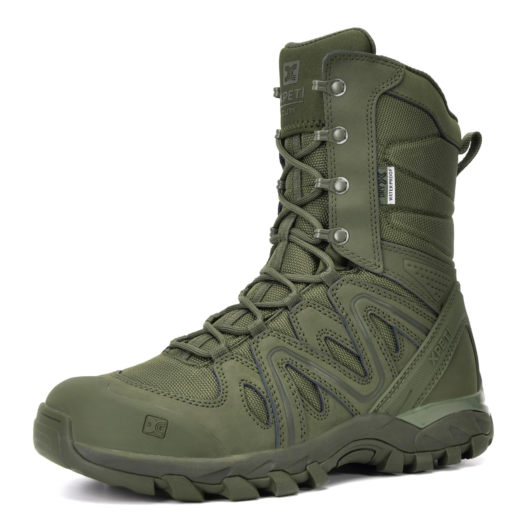 XPETI DUTY Men's XPETI-FORCE 8'' Leather Military Boots Waterproof Tactical Boots