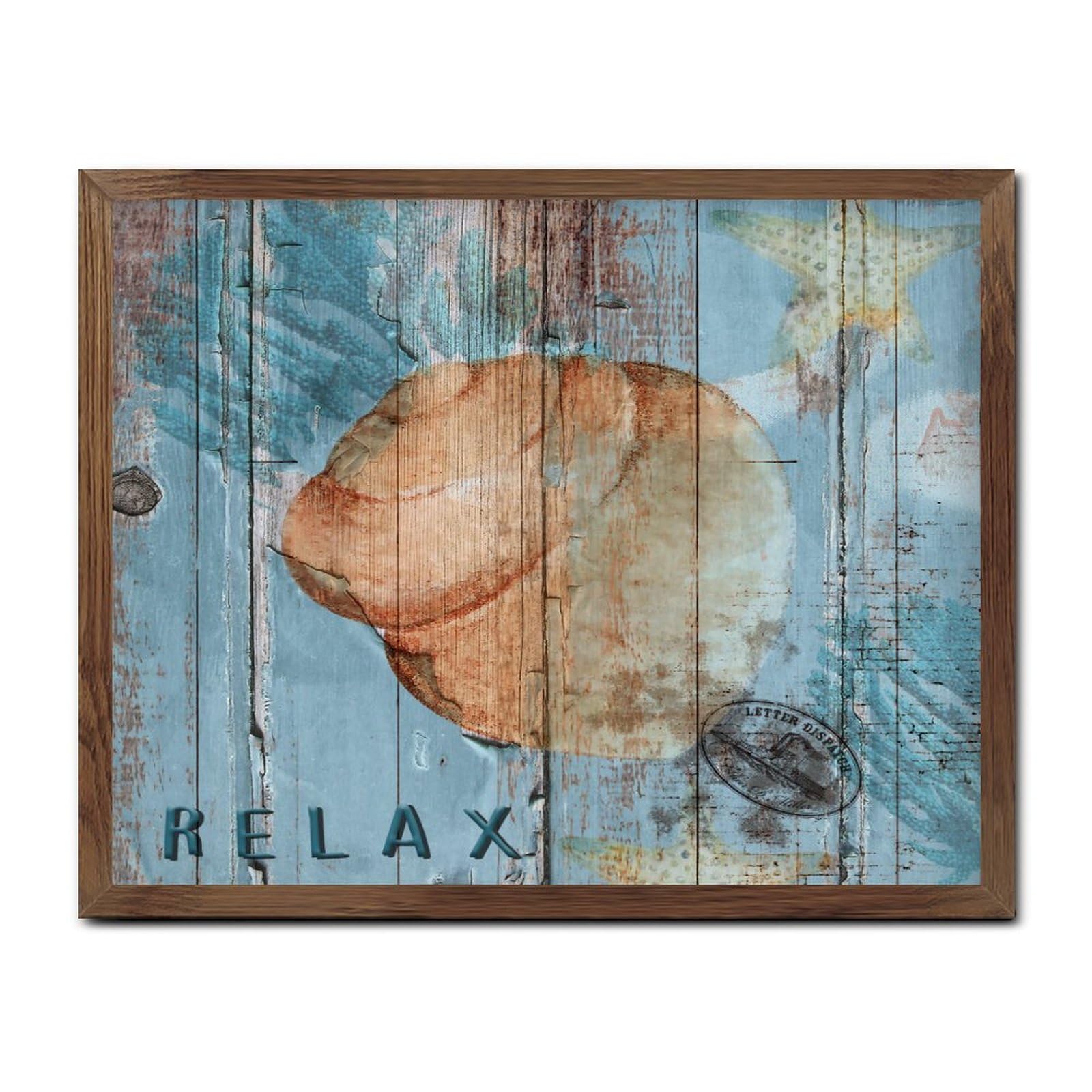 Décoration murale en bois marine style rétro avec tortue et hippocampe pour maison de plage