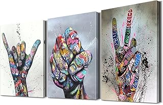 3 Pieces Graffiti Wall Art Graffiti Art Colorful Wall Art Pop Art Street Art Colorful Wall Decor Graffiti Poster Graffiti Canvas Wall Art Graffiti Wall Decor for Bedroom Decor (12''Wx16''Hx3PCS)