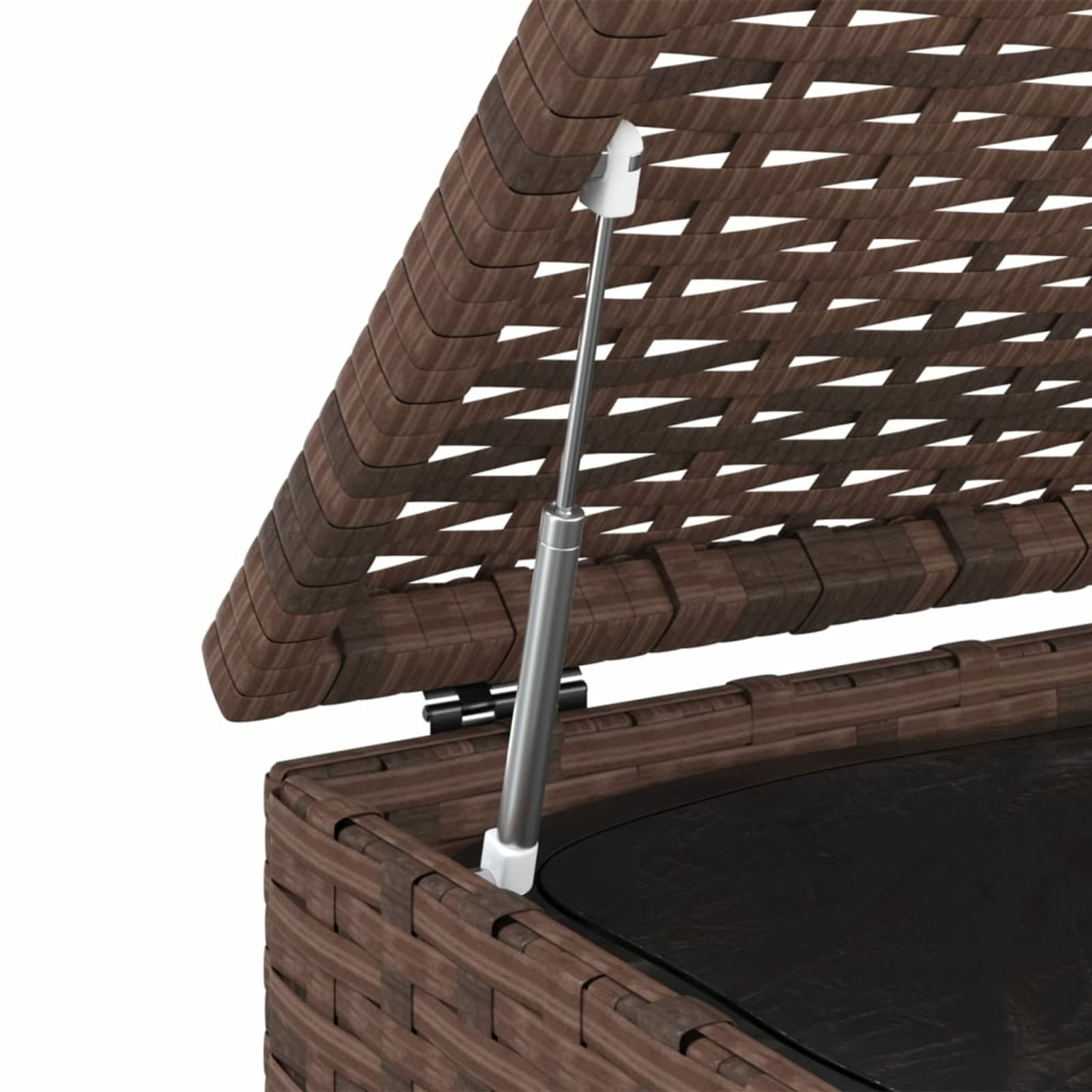 ShGaxin Skrzynia na poduszki ogrodowe, zewnętrzna Arcon, skrzynie na patio, do przechowywania na zewnątrz, skrzynia na taras, rattan PE brązowy 100 x 97,5 x 104 cm