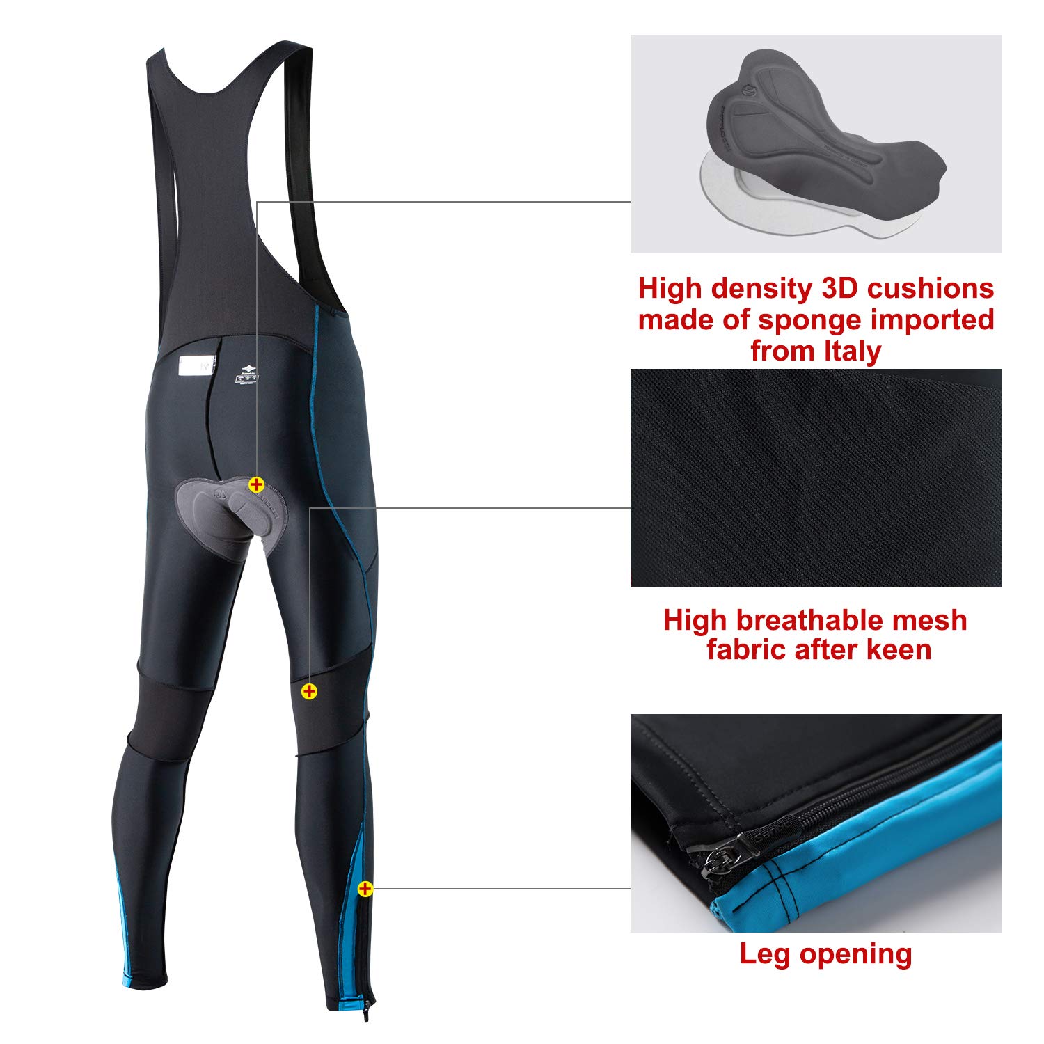 Santic Cuissard Cycliste Homme Longue Pantalon Velo Rembourré Cuissard VTT