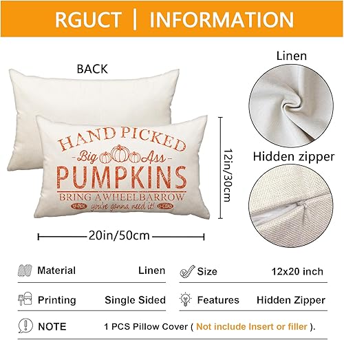 Miniatura 3 de Fundas de almohada de otoño de 12 x 20 pulgadas, almohada lumbar de calabaza seleccionada a mano para decoración de granja, almohadas de otoño,