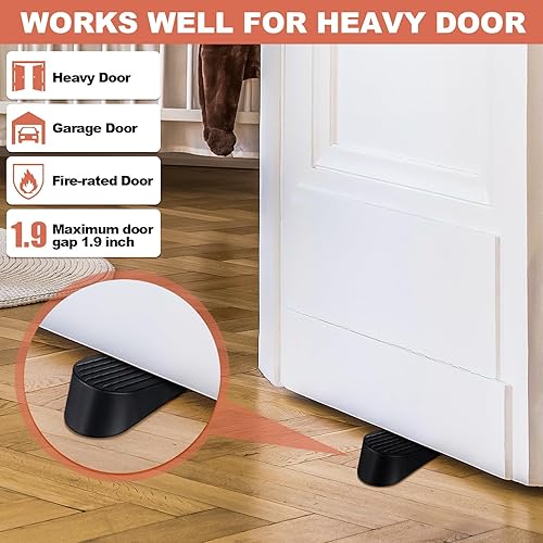 Miniatura 4 de Frienda Paquete de 8 topes de puerta grandes de goma resistentes para puerta, tope de puerta grande para parte inferior de puerta, hogar, oficina,