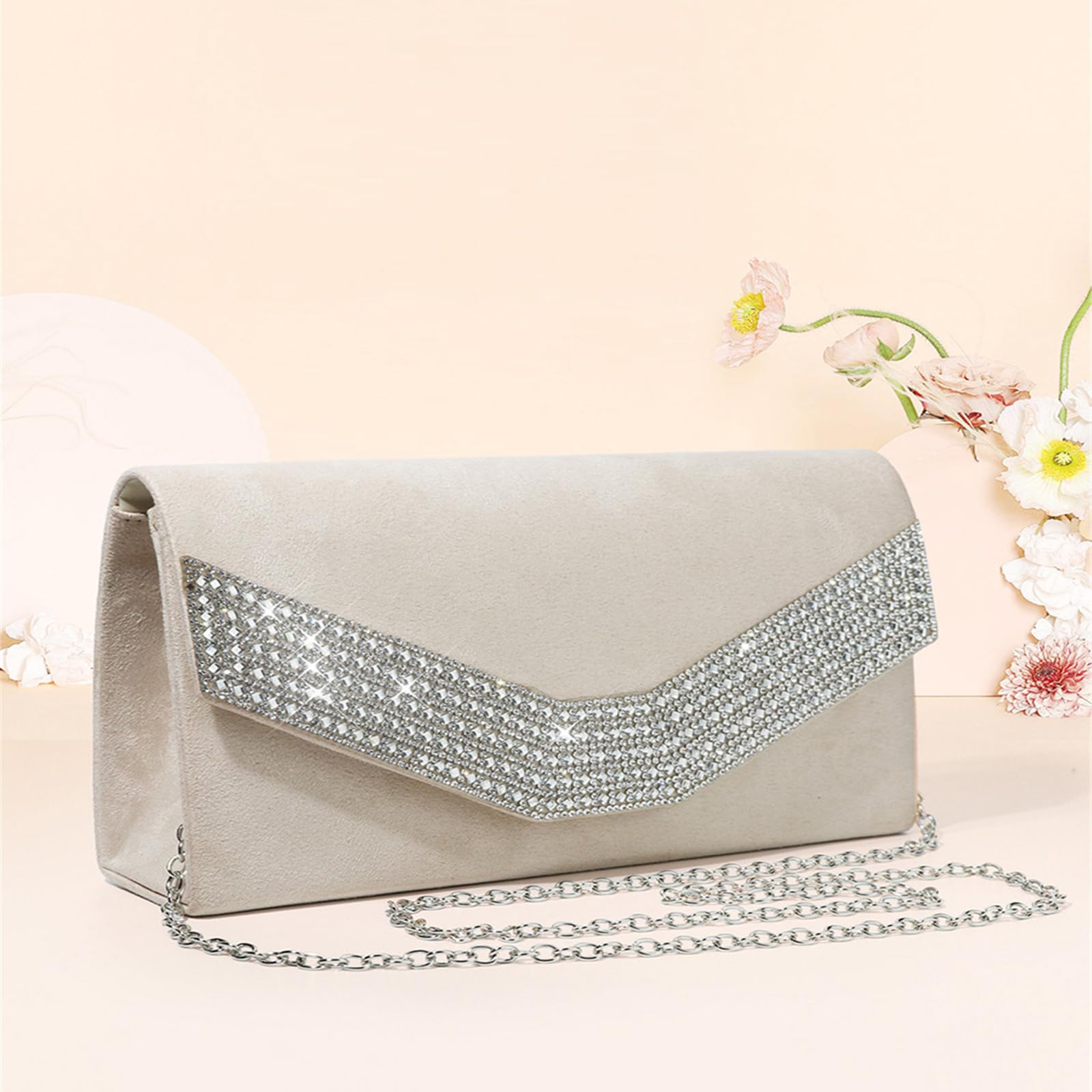 Borsa a tracolla in velluto alla moda, per cene e feste, per matrimoni e feste