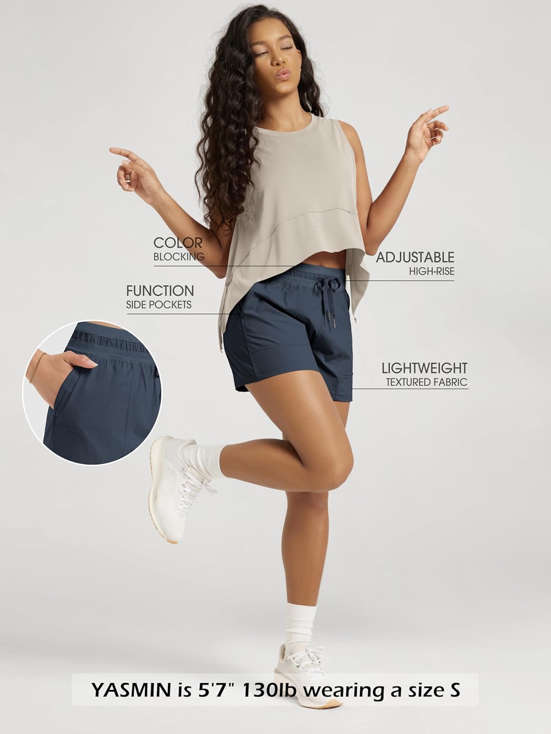 ODODOS Women's Lightweight Ripstop Athletic Shorts 3.5" - High Waisted Quick-Dry Workout Running Shorts with Pockets - 3.5" - Image 4