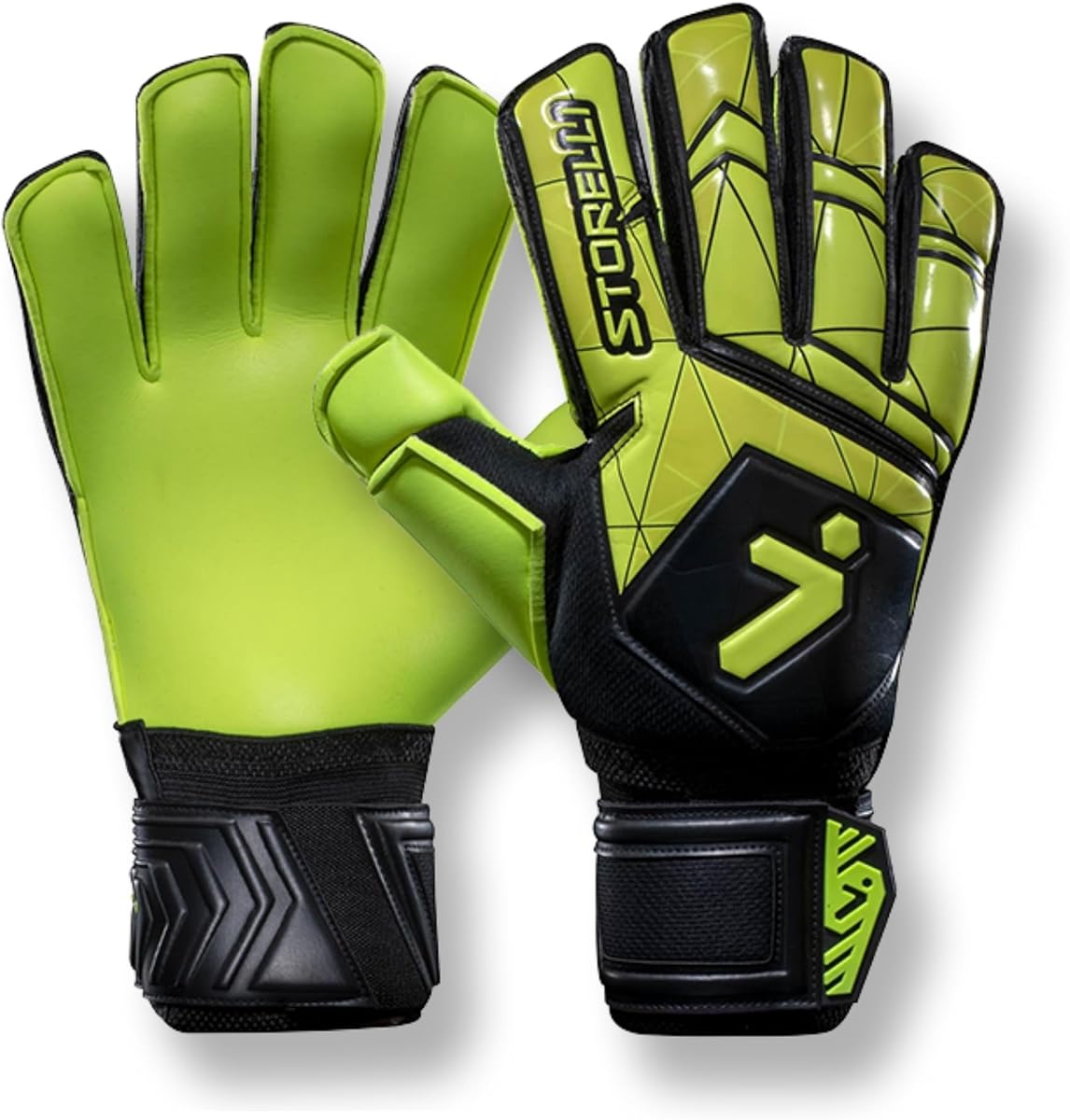 Guantes Storelli Gladiator 3 GK Protección de manos de alto impacto con espinas dactilares extraíbles, agarre de mano premium para porteros de fútbol