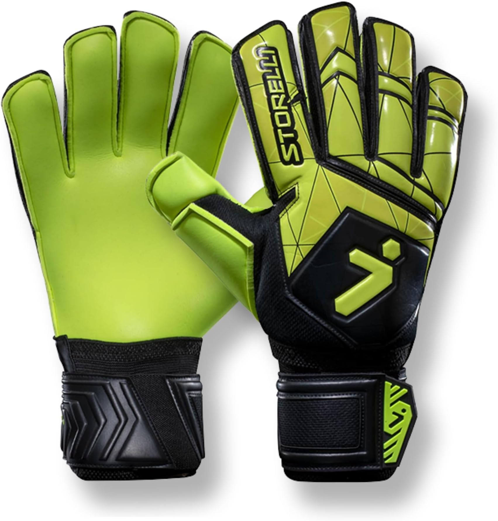 Gladiator 3 GK Gloves High-Impact Hand Protection with Removable Finger Spines, Premium Hand Grip for Soccer Goalies