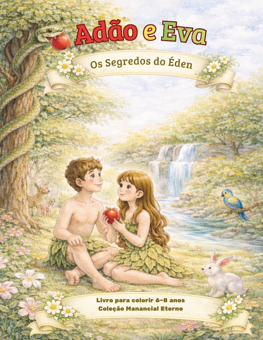 Adão e Eva: Os Segredos do Éden: Um Livro Bíblico para Colorir para Crianças de 6 a 8 anos (Coleção Manancial Eterno 6-8 anos)