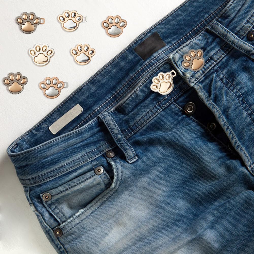 16pz 4 colori Bottoni Regolabili Zampa di Gatto per Jeans, Perni per Pantaloni In Lega Fibbie Decorative per La Vita Che Stringono Spille per Bottoni Istantanei In Vita per Abbigliamento