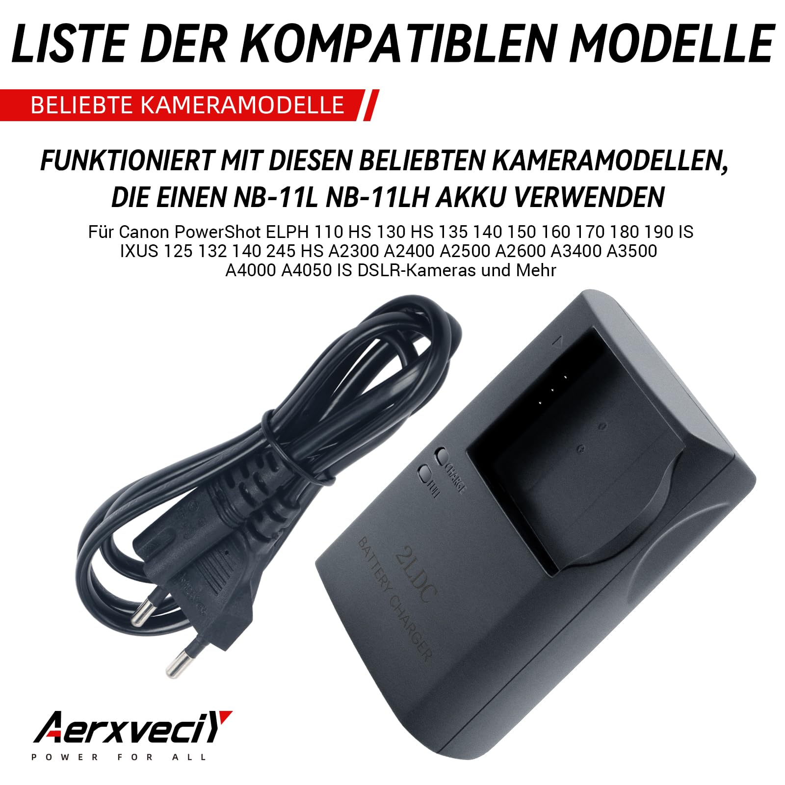 CB-2LD CB-2LF - Caricabatterie per Canon PowerShot ELPH 110 HS 130 HS 135 140 150 160 170 180 190 is 320 340 350 360 HS A2300 A24 00 A2. 300 A2400 Camera Power