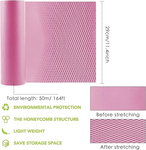 Miniatura 2 de Papel de embalaje de panal, rollo de papel de embalaje de panal de abeja, 11.5 x 164 pies, papel de embalaje ecológico, papel de estraza de