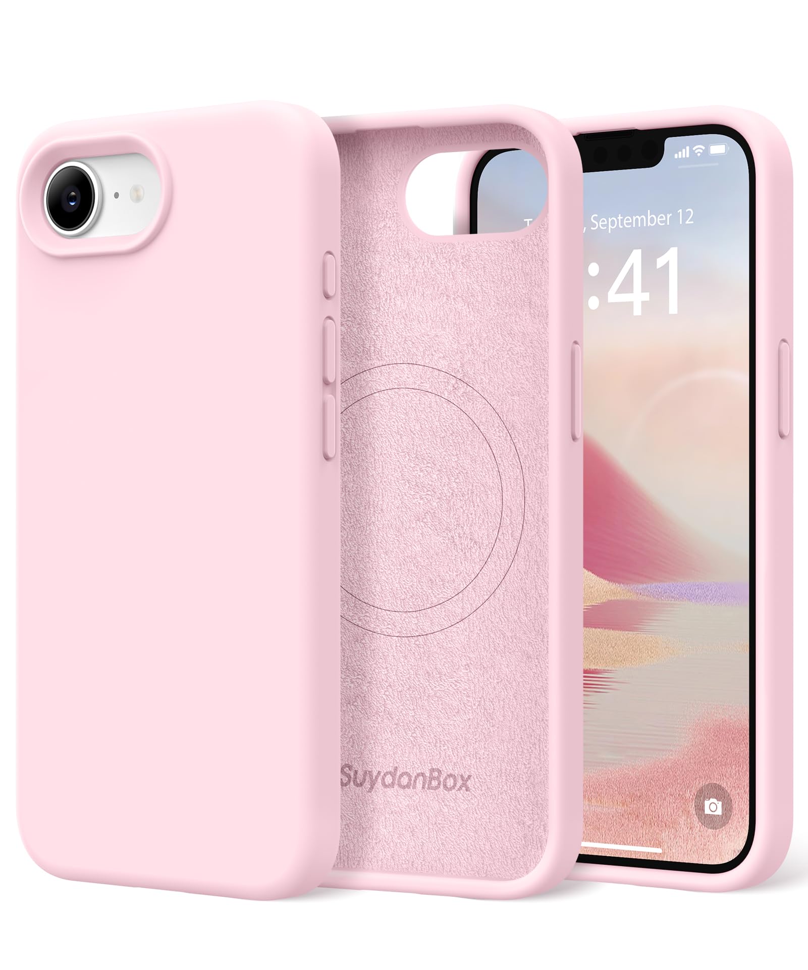 Magnetic for iPhone 17e/iPhone 16e Case Silicone Chalk Pink