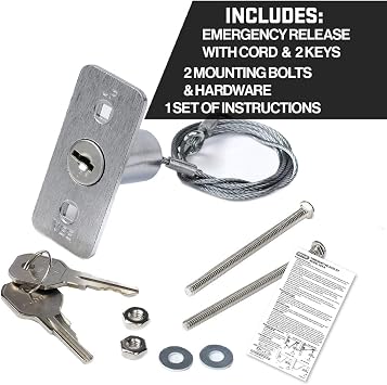 Genie GEN37374R Universal Garage Door Emergency Release Kit, one Size, Metallic