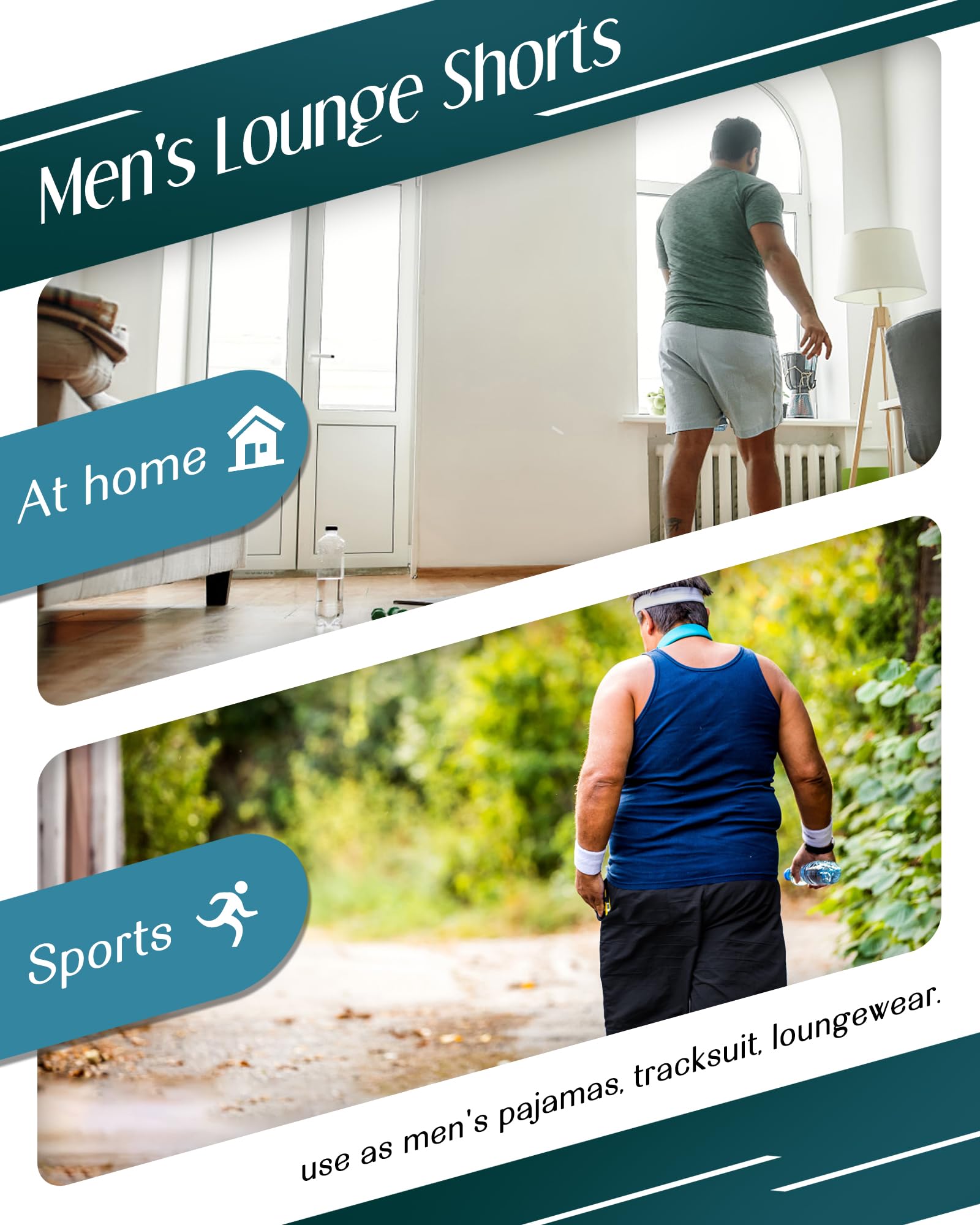 Short de pyjama surdimensionné pour homme - En jersey doux et confortable - Pour l'été