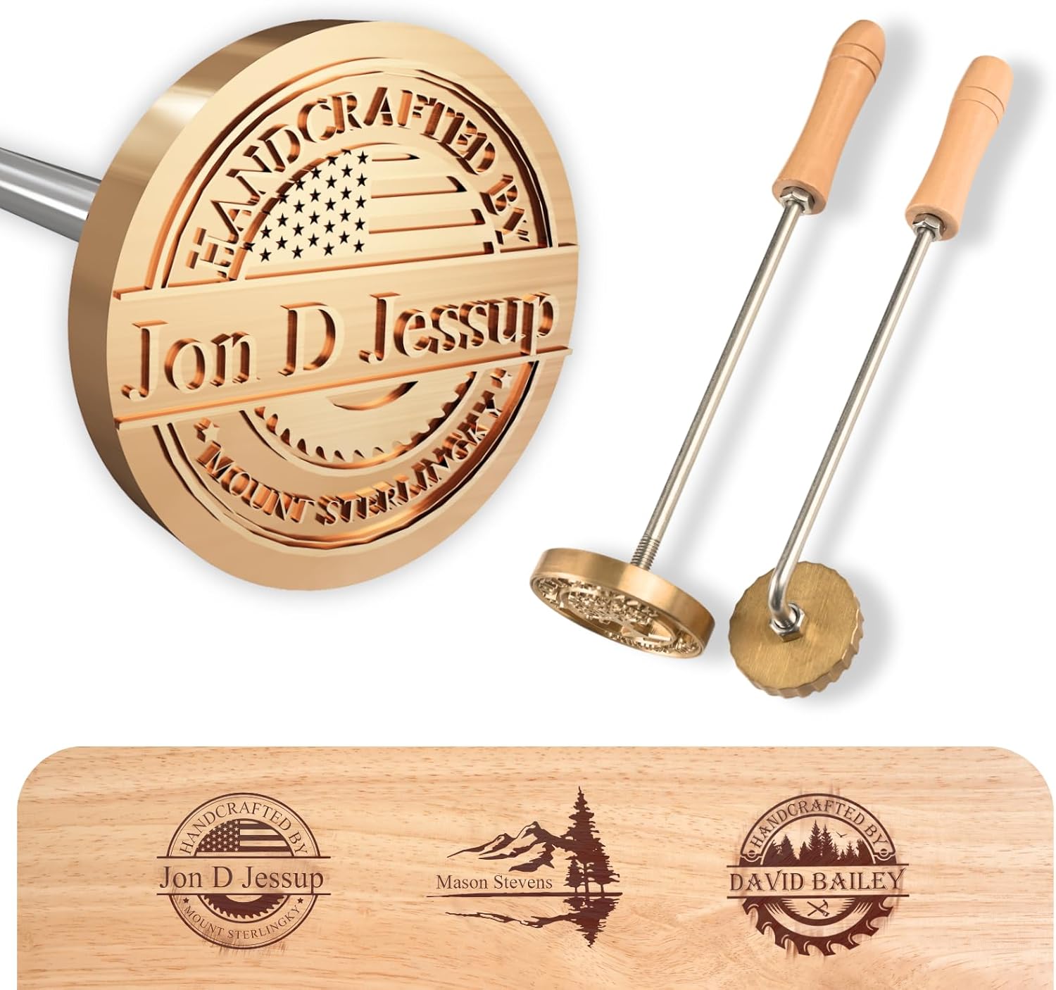 Terwex Custom Wood Branding Iron - Personalized Branding Iron for Wood Burning Letter Stamp with Your Own Logo/Text/Design, Durable Metal Stamps for Woodworking Leather, Handmade & Weddings Gift, 2.5"