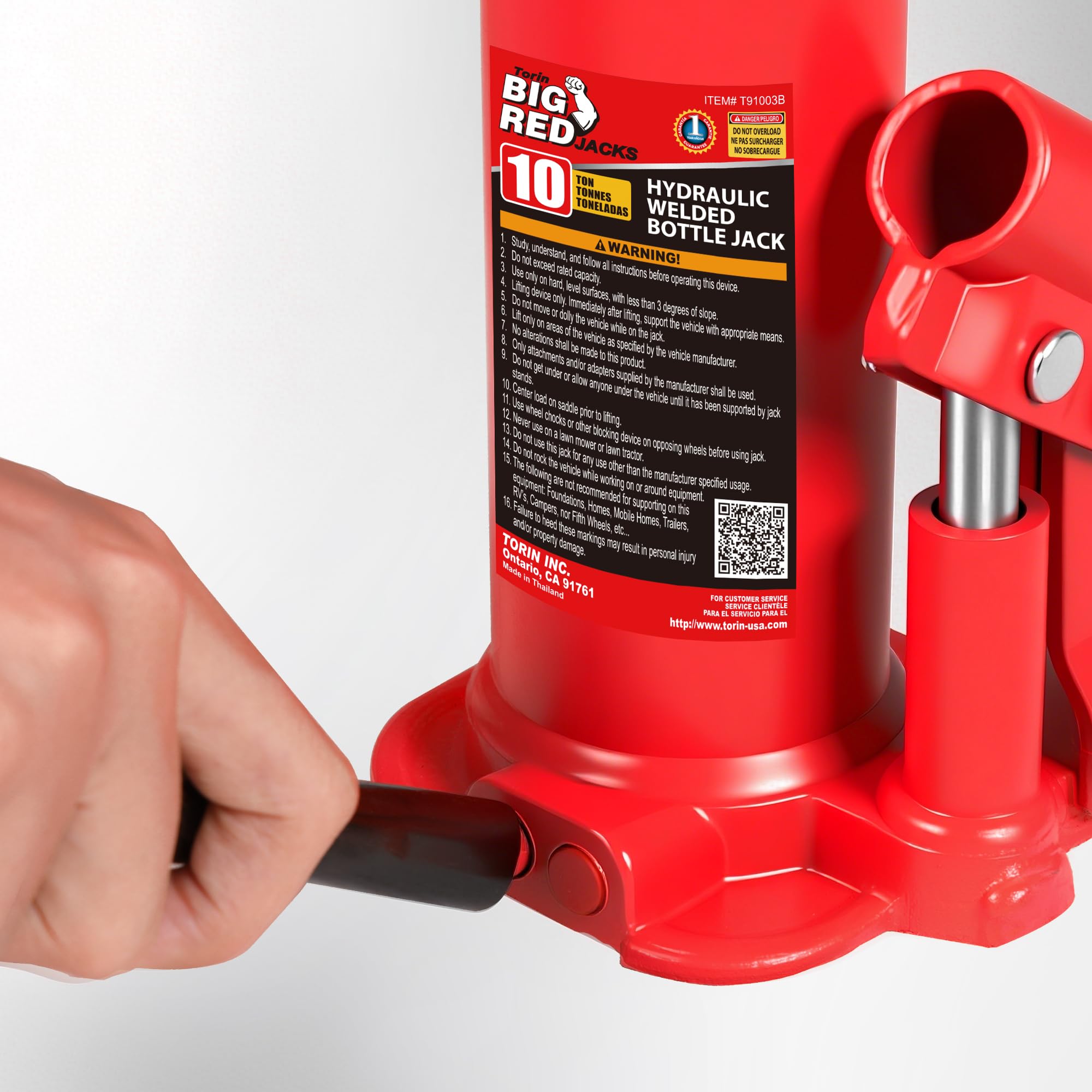 Big Red Torin - Gato hidráulico Soldado con autógena de 10 toneladas para reparación de automóviles y elevación de casa, Rojo, TAM91003B