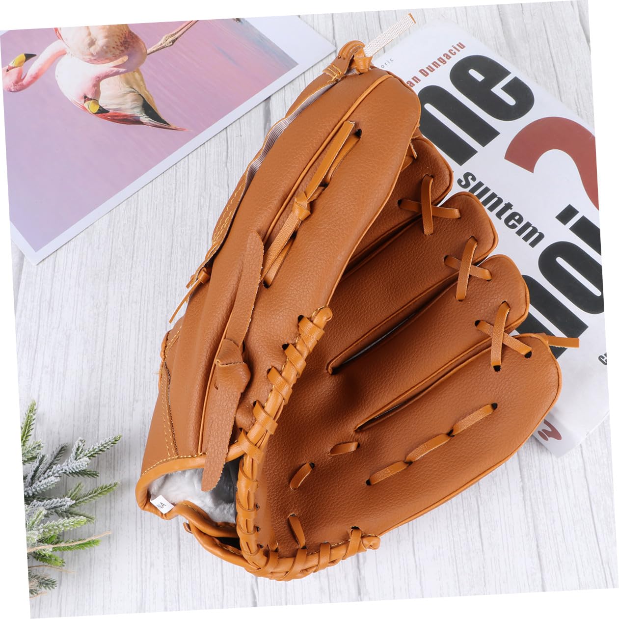 iplusmile Guanto da Baseball e Softball per Mano Lavorata Pvc Colore Giallo Cinturino Regolabile Palmo Imbottito Talloni Flessibili