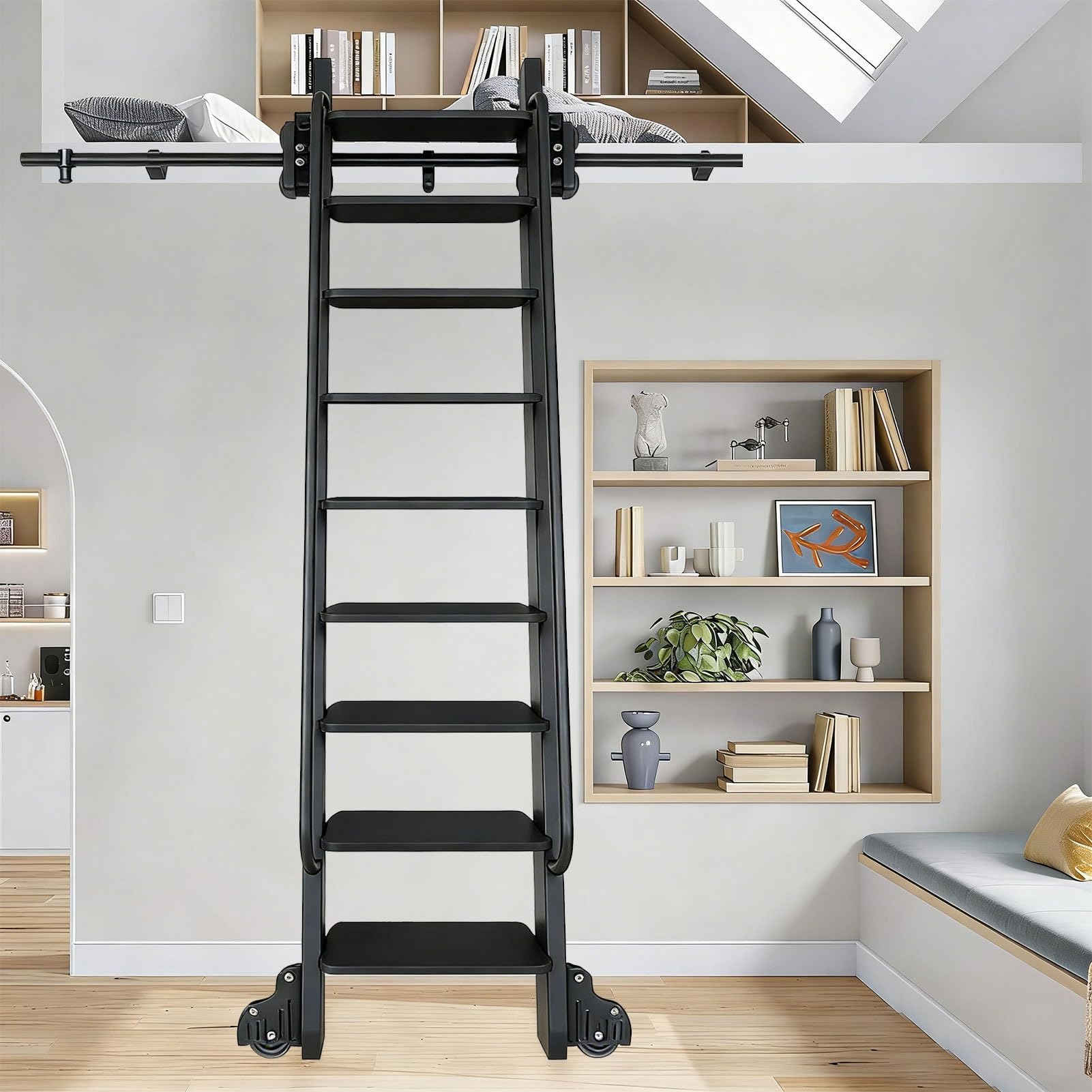 Kit de quincaillerie échelle télescopique en acier au carbone noir 500cm