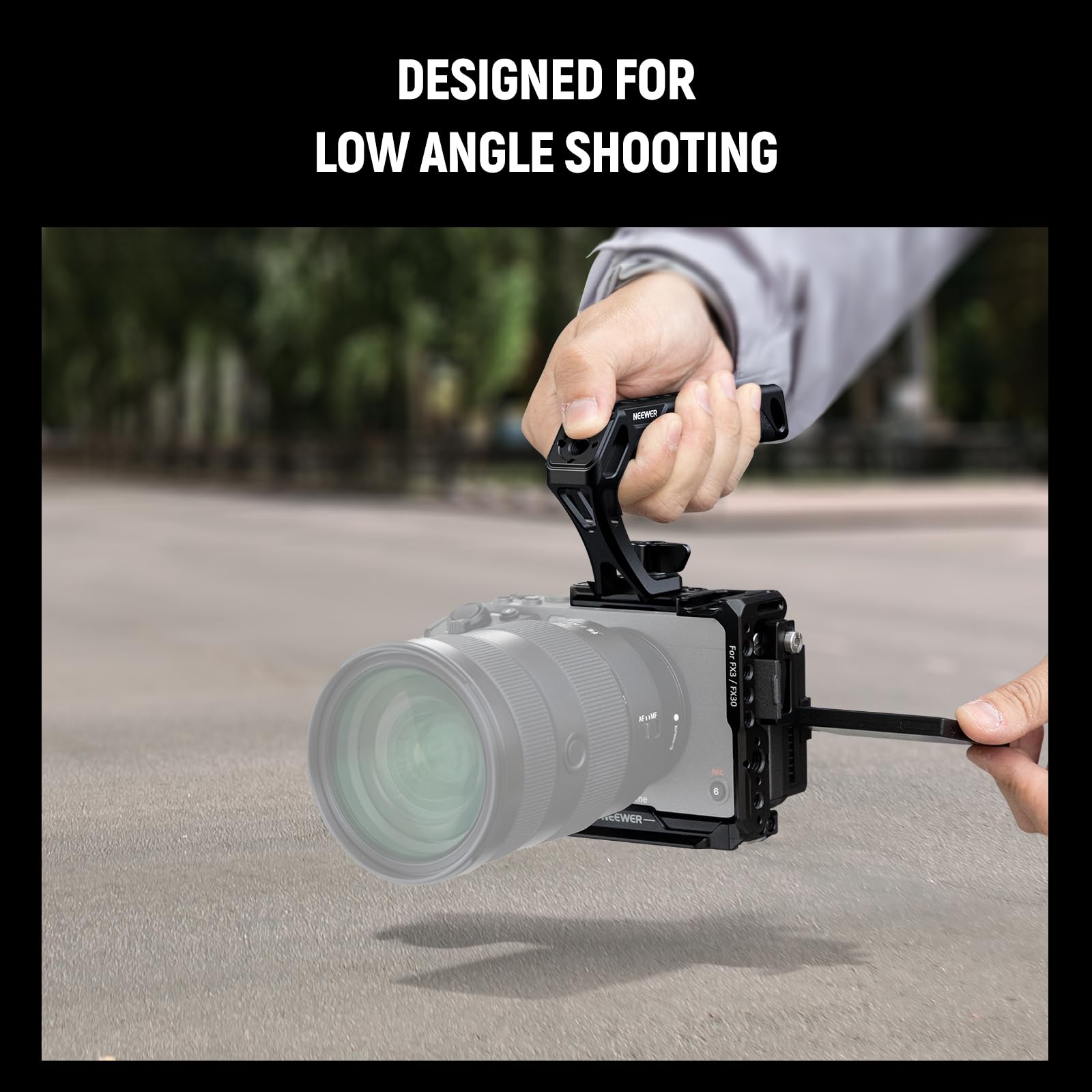 NEEWER Poignée supérieure de caméra avec vis Papillon de 0,95 cm et Broches de localisation pour Arri, poignée en Silicone antidérapante avec Filetage de 6,35 mm et 9,5 mm, Chaussures Froides