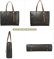 Vista 7 de CHIENTUNG Leather Laptop Tote Bag for Women Large Professional Briefcase Work Bag with 4 Compartments Up to 15.6 inch