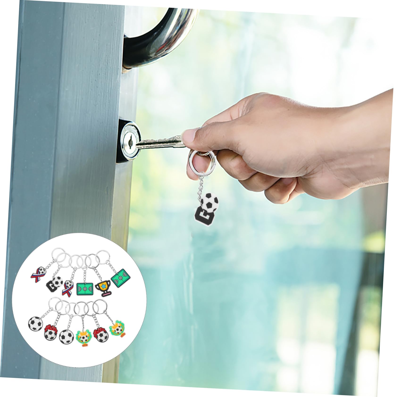 TOYANDONA Llavero Pelota Deportiva Colgantes De Llavero De Fútbol Pequeño Llavero Decorativo Adornos Colgantes De Mochila Llavero Novedad Pegamento Blando De Pvc
