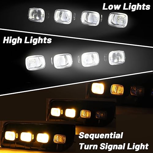 Miniatura 5 de Switchback - Lámpara LED ámbar blanca para parachoques delantero, antiniebla, diurna, secuencial, función de señal de giro LED compatible con Toyota