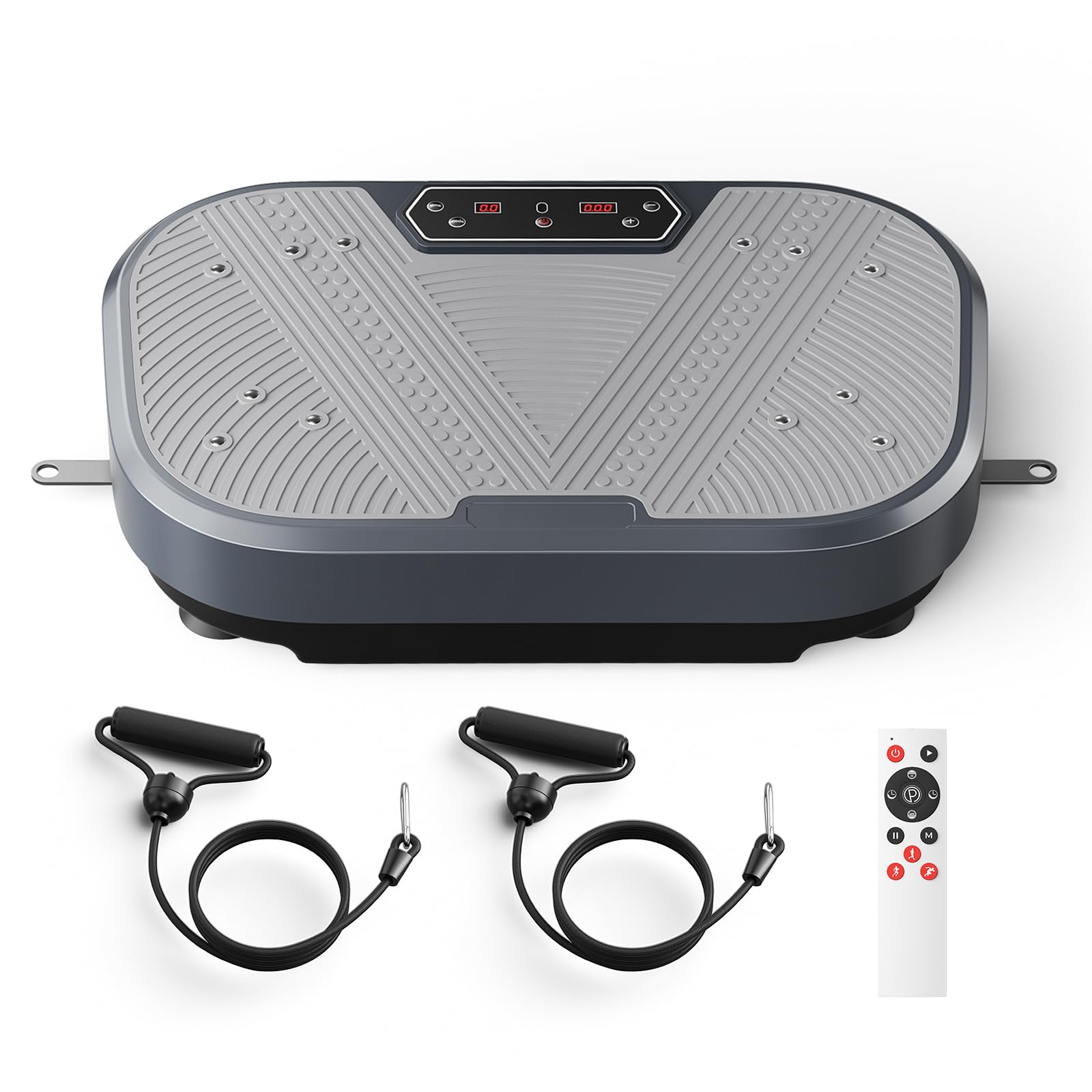 Plataforma Vibratoria, 120 Velocidades Plataforma Vibración Muscular para Musculación y Moldeado,Altavoz Bluetooth y Bandas Elásticas Fitness en Casa para Quemar Grasa y Adelgazar