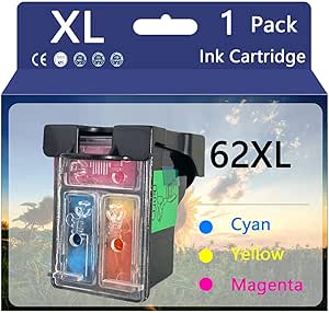 COCCINK 62XL Ink Cartridge Replacement For HP Envy 5660 7645 7640 5642 5643 5640 Officejet 250 5740 200 5746 5745 200 250 Mobile Printer For Hp 62 Xl Hp62 Hp62xl Combo Pack 1 Black 1 Tri Color - View #3