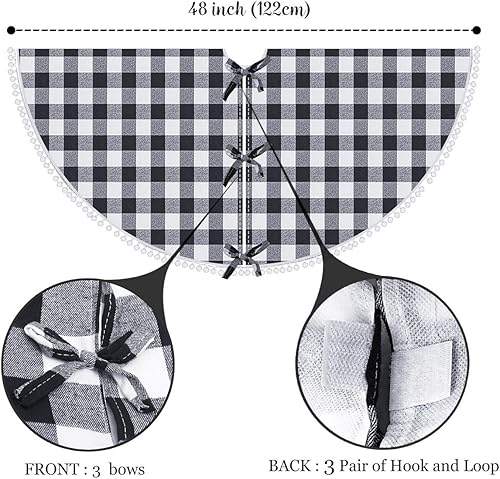 Miniatura 9 de Falda de árbol de Navidad roja, 48 pulgadas, color burdeos, falda de arpillera de doble capa, decoración de Navidad